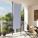 udendørs rullegardin 100x270 cm stof og stål blå og hvid