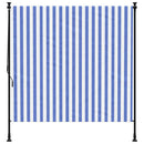udendørs rullegardin 200x270 cm stof og stål blå og hvid