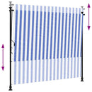 udendørs rullegardin 200x270 cm stof og stål blå og hvid