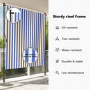 udendørs rullegardin 200x270 cm stof og stål blå og hvid