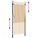 udendørs rullegardin 100x270 cm stof og stål orange og hvid