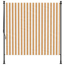 udendørs rullegardin 150x270 cm stof og stål orange og hvid
