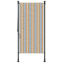 udendørs rullegardin 120x270 cm stof og stål gul og hvid