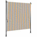 udendørs rullegardin 150x270 cm stof og stål gul og hvid