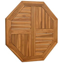 bordplade 70x70x2,5 cm ottekantet massivt teaktræ