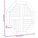 bordplade 70x70x2,5 cm ottekantet massivt teaktræ
