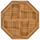 bordplade 80x80x2,5 cm ottekantet massivt teaktræ