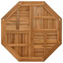 bordplade 90x90x2,5 cm ottekantet massivt teaktræ