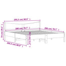 sengeramme uden madras 200x200 cm massivt fyrretræ hvid