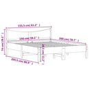 sengeramme uden madras 150x200 cm massivt fyrretræ
