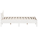 sengeramme uden madras 150x200 cm massivt fyrretræ hvid