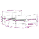 sengeramme uden madras 150x200 cm massivt fyrretræ hvid