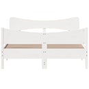 sengeramme uden madras 140x190 cm massivt fyrretræ hvid