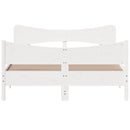 sengeramme uden madras 135x190 cm massivt fyrretræ hvid