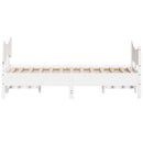 sengeramme uden madras 135x190 cm massivt fyrretræ hvid