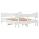 sengeramme uden madras 135x190 cm massivt fyrretræ hvid