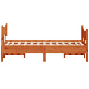 sengeramme uden madras 135x190 cm massivt fyrretræ brun