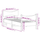 sengeramme uden madras 75x190 cm massivt fyrretræ