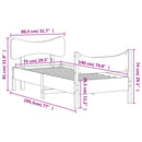 sengeramme uden madras 75x190 cm massivt fyrretræ gyldenbrun
