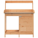 pottebænk med skab 110,5x45x124,5 cm massivt grantræ brun