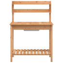 pottebænk med vask 147,5x44x139,5 cm massivt grantræ brun
