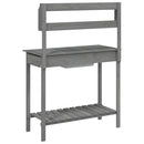 pottebænk med vask 147,5x44x139,5 cm massivt grantræ grå