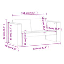 2-personers havesofa 134x60x62 cm massivt fyrretræ