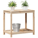 plantebord med hylde 82,5x50x75 cm massivt fyrretræ