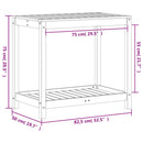 plantebord med hylde 82,5x50x75 cm massivt douglasgran
