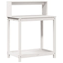 plantebord med hylder 82,5x50x109,5 cm massivt fyrretræ hvid