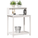 plantebord med hylder 82,5x50x109,5 cm massivt fyrretræ hvid