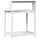 plantebord med hylder 82,5x50x109,5 cm massivt fyrretræ hvid
