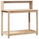 plantebord med hylder 108x50x109,5 cm massivt fyrretræ