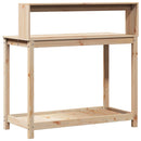 plantebord med hylder 108x50x109,5 cm massivt fyrretræ