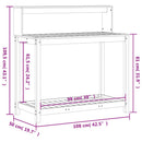 plantebord med hylder 108x50x109,5 cm massivt fyrretræ