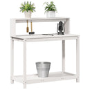 plantebord med hylder 108x50x109,5 cm massivt fyrretræ hvid