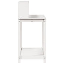 plantebord med hylder 108x50x109,5 cm massivt fyrretræ hvid