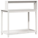 plantebord med hylder 108x50x109,5 cm massivt fyrretræ hvid