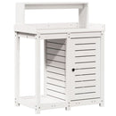 plantebord med hylder 82,5x50x109,5 cm massivt fyrretræ hvid