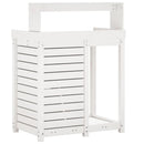 plantebord med hylder 82,5x50x109,5 cm massivt fyrretræ hvid