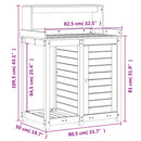 plantebord med hylder 82,5x50x109,5 cm massivt fyrretræ hvid