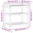 plantebord med hylder 82,5x45x86,5 cm massivt fyrretræ