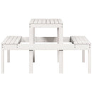 picnicbord 110x134x75 cm massivt fyrretræ hvid