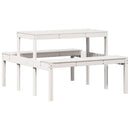 picnicbord 110x134x75 cm massivt fyrretræ hvid