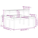 picnicbord 110x134x75 cm massivt douglasgran