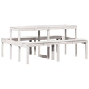 picnicbord 160x134x75 cm massivt fyrretræ hvid