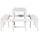 picnicbord 160x134x75 cm massivt fyrretræ hvid