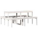 picnicbord 160x134x75 cm massivt fyrretræ hvid