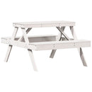 picnicbord 105x134x75 cm massivt fyrretræ hvid