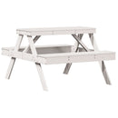 picnicbord 105x134x75 cm massivt fyrretræ hvid